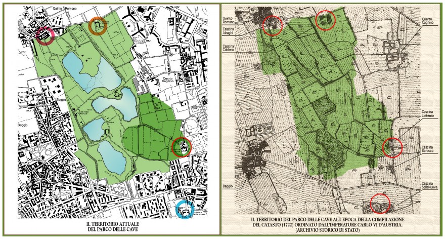 Comparazione Parco delle Cave (Parco Petrarca) 1994/1722