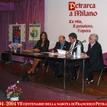 L'attrice Iuliana Iuregan, Gianni Bianchi, Enzo Percesepe e Roberto Gariboldi al Convegno 'Petrarca a Milano' (2004)