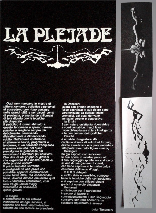 Locandina Mostra 'La Pleiade'. Grafica manuale (1970)