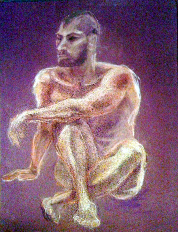 Figura maschile. Pastelli su cartoncino (2014)