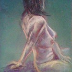 Nudo in torsione. Pastelli su cartoncino (2014)