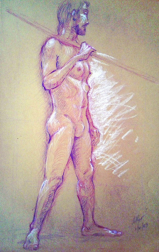 Nudo eretto. Pastello (2009)
