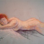 Raffaella, modella. Conté crayon su cartoncino (2012)