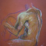 Studio di nudo maschile. Conté crayon su cartoncino (2012)