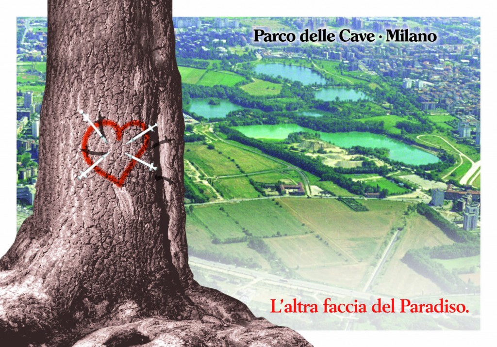 Cartolina contro lo spaccio di droga nel Parco delle Cave (1999)