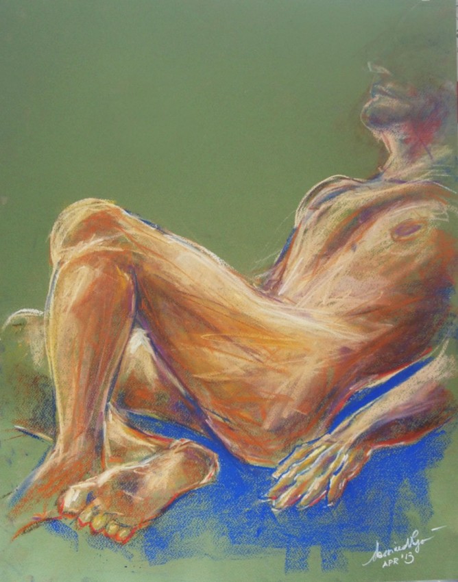 Studio figura maschile. Conté crayon su cartoncino (2013)