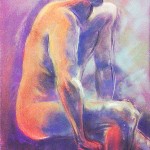 Evoluzione della forma. Pan pastel colors su cartoncino (2015)