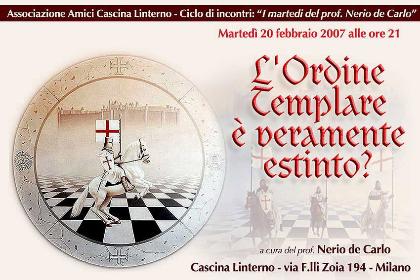 Conferenza sull'Ordine dei Templari di Nerio de Carlo. Locandina (2006)