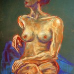nudo femminile seduto. Pastello (2011)