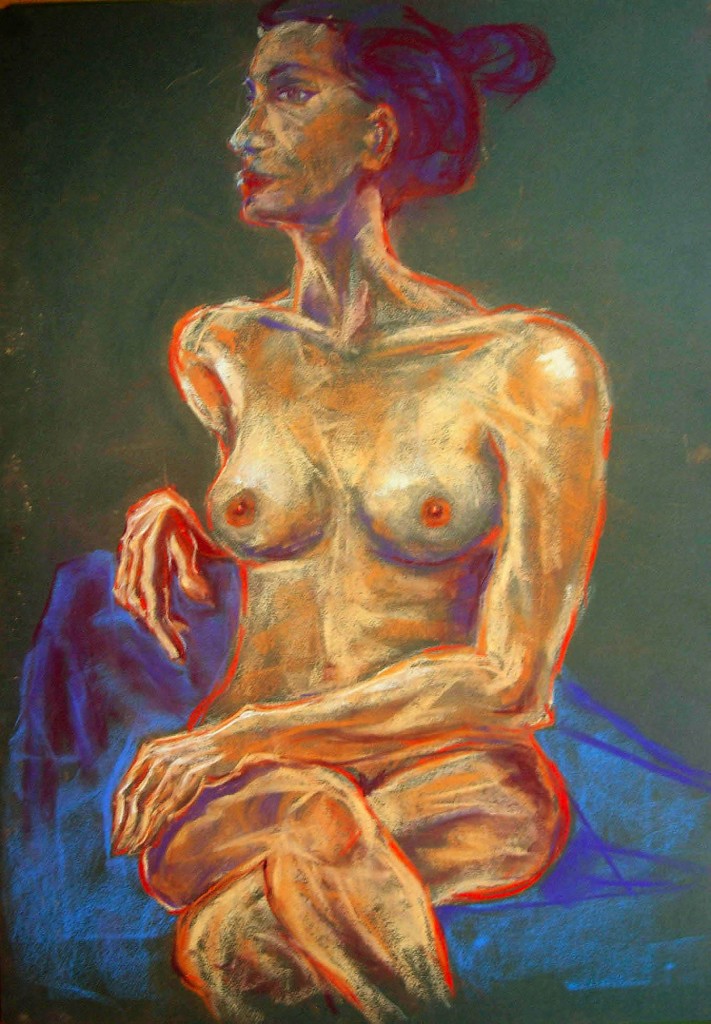 nudo femminile seduto. Pastello (2011)