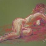 Studi torsione figura. Conté crayon su cartoncino (2013)