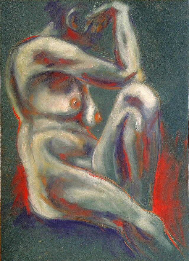 Nudo stilizzato. Pan pastel colors su cartoncino (2016)