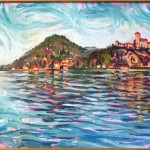 Il Lago Maggiore ad Angera. Olio su tavola di legno (1996)