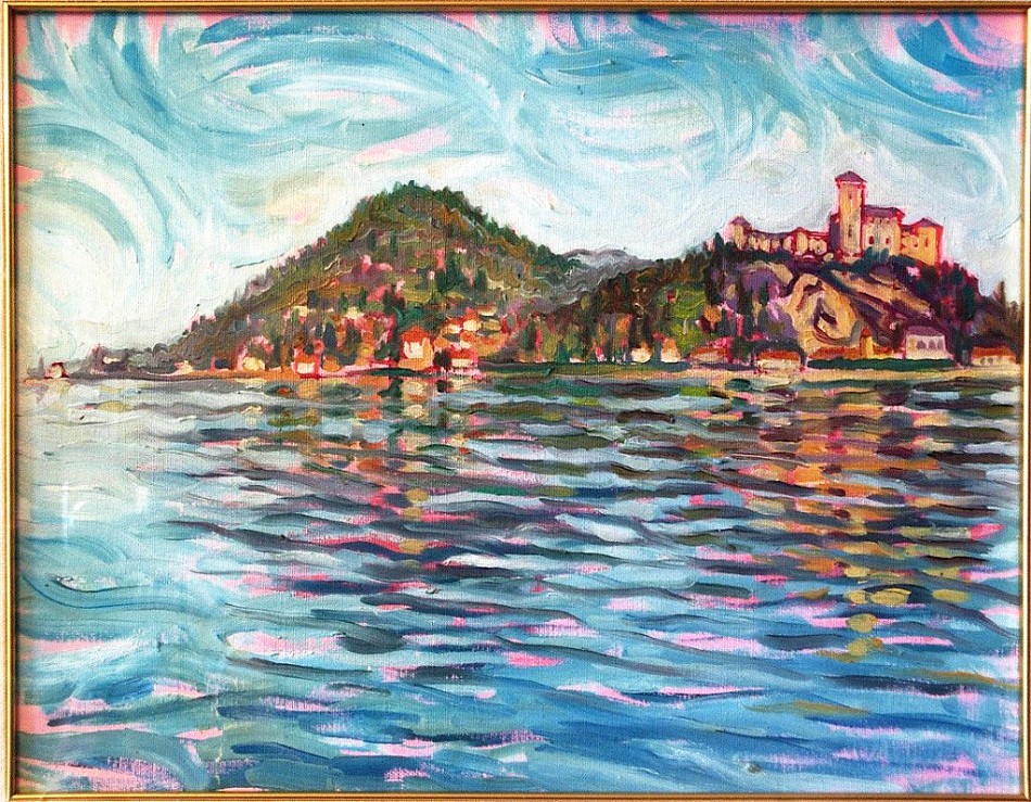 Il Lago Maggiore ad Angera. Olio su tavola di legno (1996)