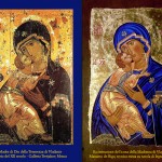Madre di Dio della Tenerezza di Vladimir. Originale XII sec. e copia 2011
