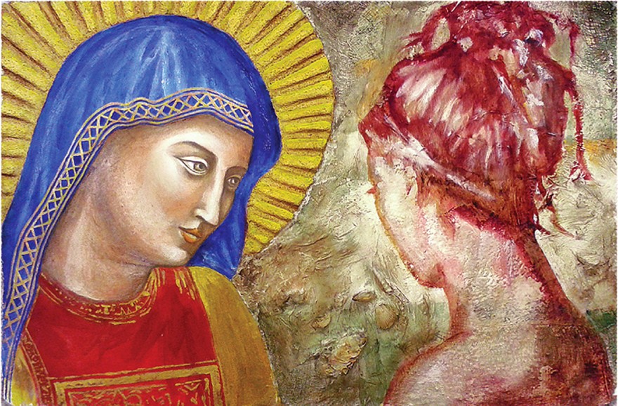 Maria, madre di Dio e dell’umanità. Affresco e tecniche miste su malta (2017)