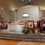 L'acquatinta di Sant'Elena esposta nella celebrazione del Vescovo Delpini (2019)