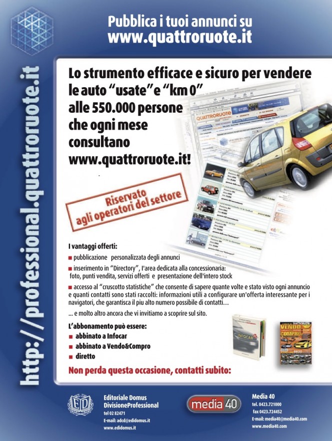 Campagna stampa Quattroruote Professional - (C) Editoriale Domus SpA
