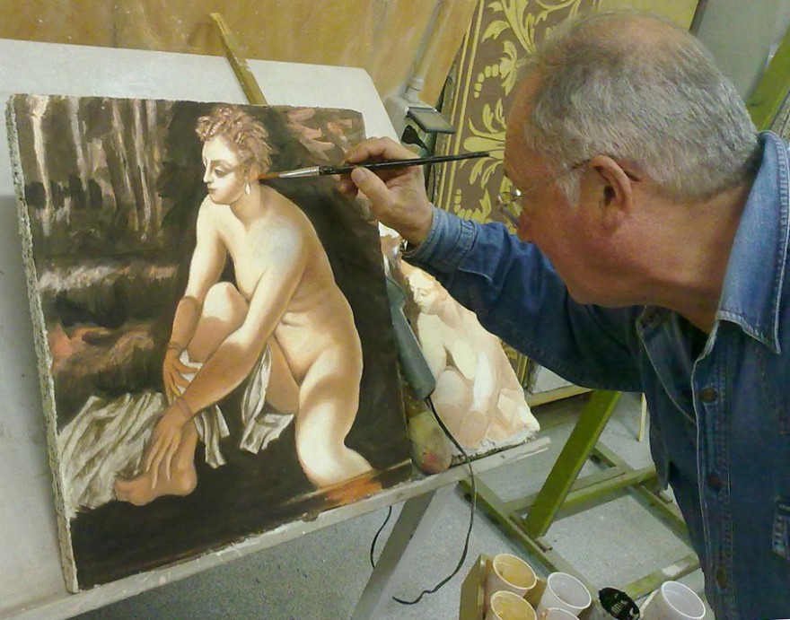Fase finale affresco Arianna. Copia del Tintoretto (2012)