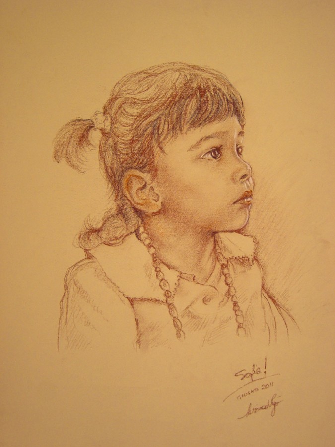 Ritratto della piccola Sofia. Pastelli (2011)