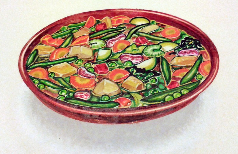 Zuppa di verdura, layout visivo pubblicitario. Pennarelli (1988)